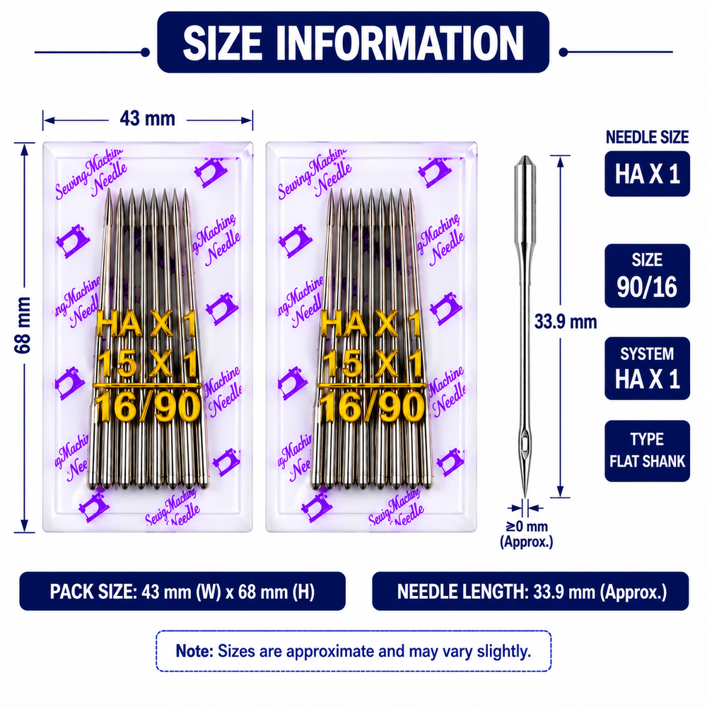 S . V Sewing Machine Needles Pack of 10 (1 Packs x 10 Needles)